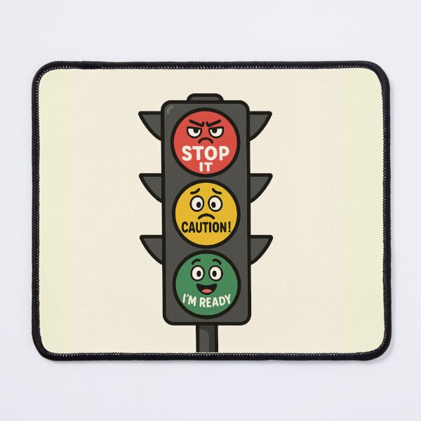Item preview, Emotional Traffic Light – Funny Relatable Sticker Design designed and sold by PrometheusStyle.