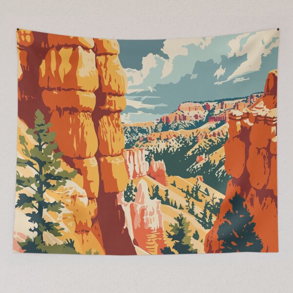 Artikelvorschau, Bryce Canyon Hoodoos Minimalistische Illustrationskunst entworfen und verkauft von LVTFCOarts.