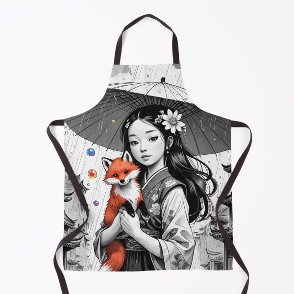 Item preview, Young Girl With a White Red Fox and a Colorful Umbrella 3 designed and sold by AlinaSCorner.