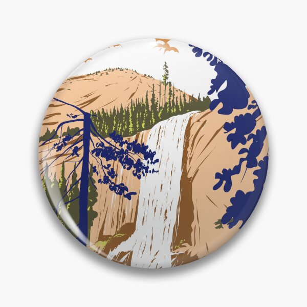 Item preview, Vernal Fall in Yosemite National Park California USA WPA Poster Art designed and sold by patrimonio.