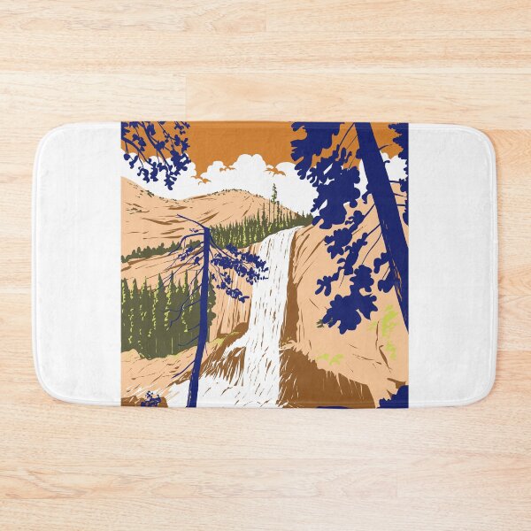 Item preview, Vernal Fall in Yosemite National Park California USA WPA Poster Art designed and sold by patrimonio.