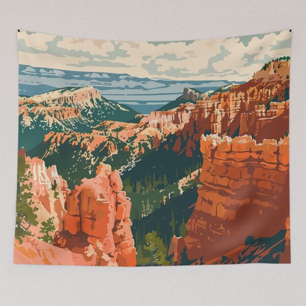 Item preview, Bryce Canyon Desert Minimalist Art Illustration designed and sold by LVTFCOarts.
