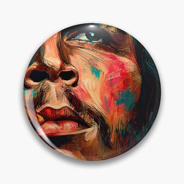 Item preview, Revolutionary Gaze in Smoke - Bold Portrait of Guevara with Cigar in Vivid Expressionist Style designed and sold by OlfactoART Studio.