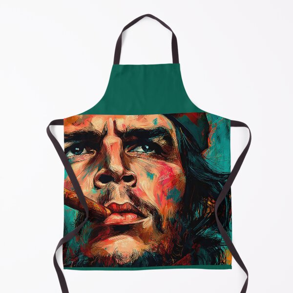 Item preview, Revolutionary Gaze in Smoke - Bold Portrait of Guevara with Cigar in Vivid Expressionist Style designed and sold by OlfactoART Studio.