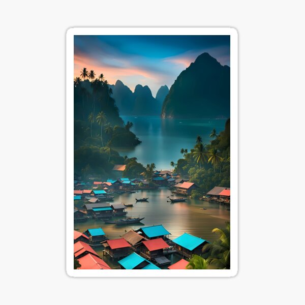 Item preview, Indonesian Fishing Village  designed and sold by ZenGrooves.