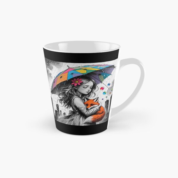 Item preview, Young Girl With a White Red Fox and a Colorful Umbrella 4 designed and sold by AlinaSCorner.