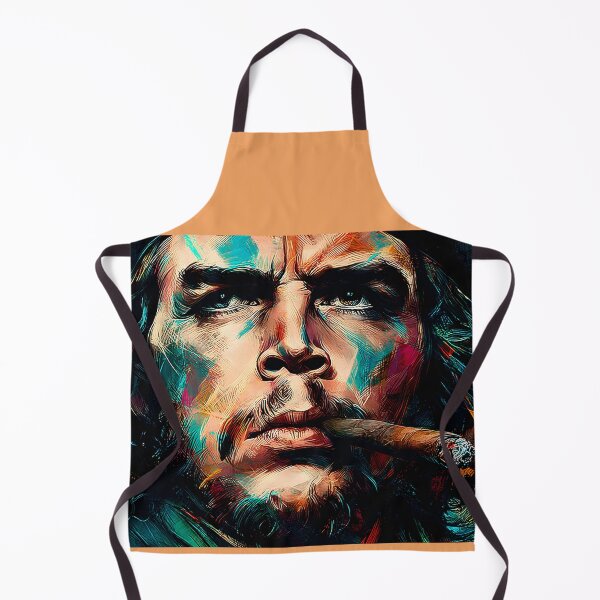 Item preview, Colorstorm of Revolution - Vivid Portrait of Guevara with Cigar and Piercing Gaze designed and sold by OlfactoART Studio.