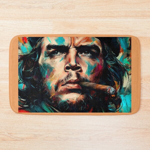 Item preview, Colorstorm of Revolution - Vivid Portrait of Guevara with Cigar and Piercing Gaze designed and sold by OlfactoART Studio.