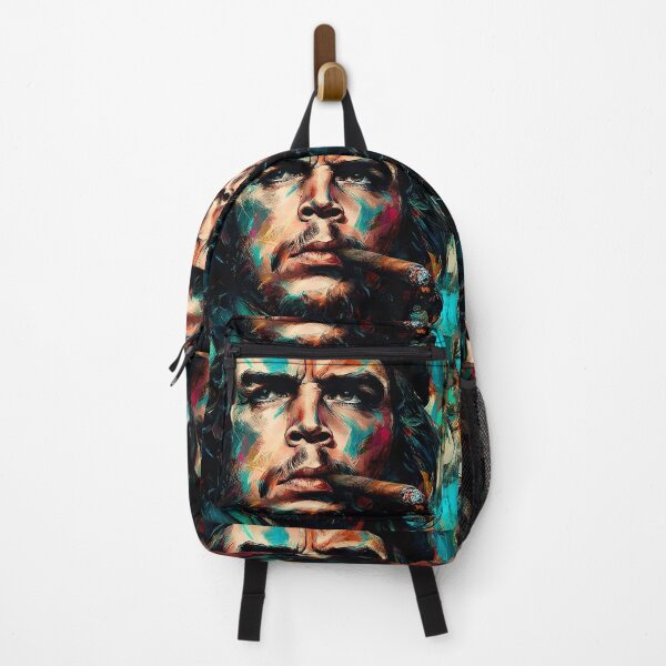 Item preview, Colorstorm of Revolution - Vivid Portrait of Guevara with Cigar and Piercing Gaze designed and sold by OlfactoART Studio.