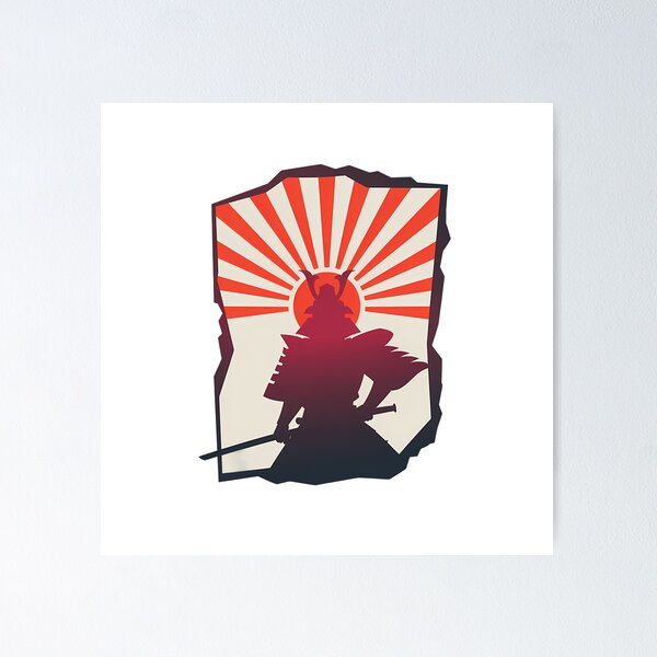 Item preview, Japanese Samurai Silhouette Rising Sun designed and sold by SakuraHaven.