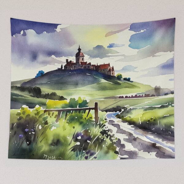 Item preview, Road to Hound Tor3(watercolour + AI) designed and sold by artsmeow.