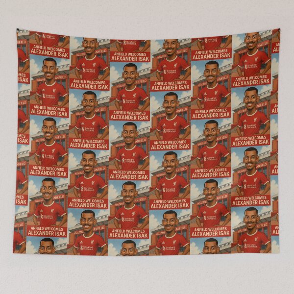 Item preview, Anfield Welcomes Alexander Isak designed and sold by TheWonkyEaselCo.