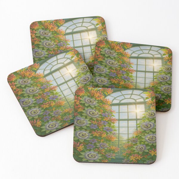 Item preview, Sunlit Blooms: Honeysuckle & Passionflower Art designed and sold by nigejohn.