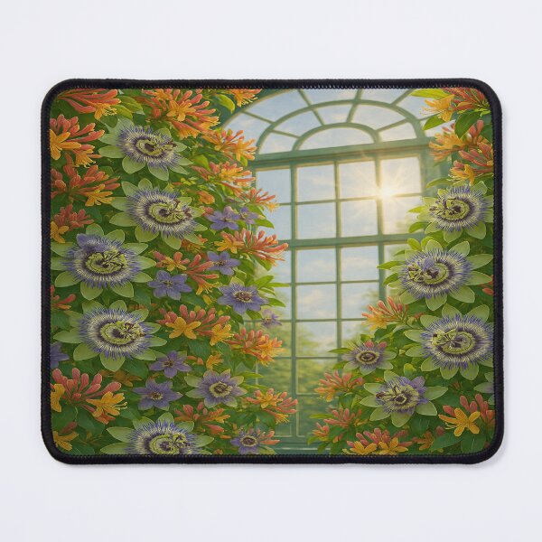 Item preview, Sunlit Blooms: Honeysuckle & Passionflower Art designed and sold by nigejohn.
