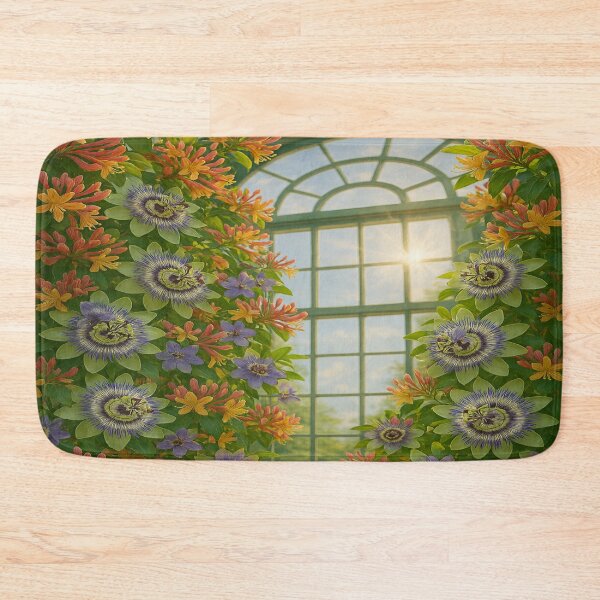 Item preview, Sunlit Blooms: Honeysuckle & Passionflower Art designed and sold by nigejohn.
