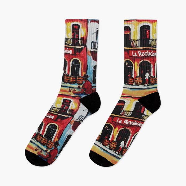 Item preview, Havana Heat and Rhythm - Colorful Street Scene with La Revolucion Bar and Tropical Vibes designed and sold by OlfactoART Studio.