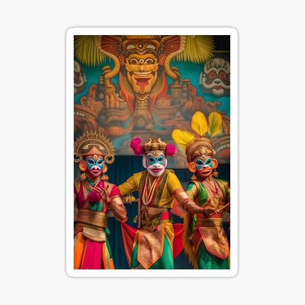 Item preview, Indonesian Bali Masked Dancers  designed and sold by ZenGrooves.