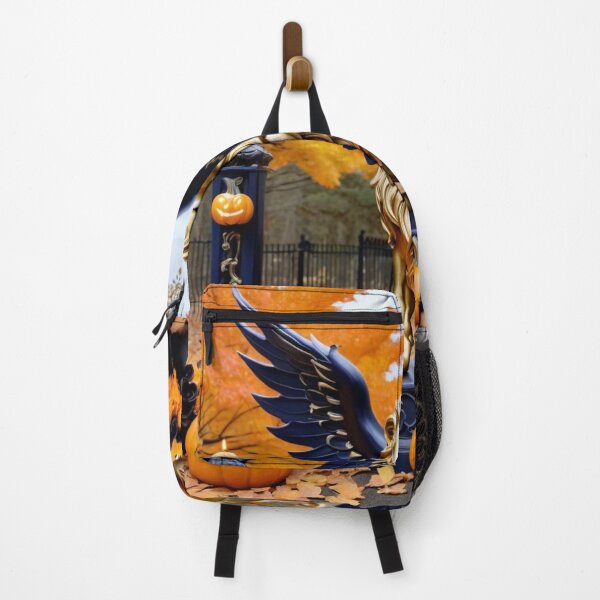 Item preview, Navy Blue And Golden Winged Lion With Autumn Pumpkins designed and sold by Melantari Vizuns.
