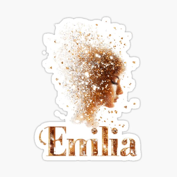Item preview, Emilia – Sparkling Champagne Gold Portrait Name Art designed and sold by VisionaryVeils.