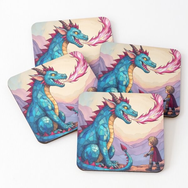 Item preview, Fantasy Dragon and Young Warrior – Tote Bag designed and sold by GiftLore Studio.