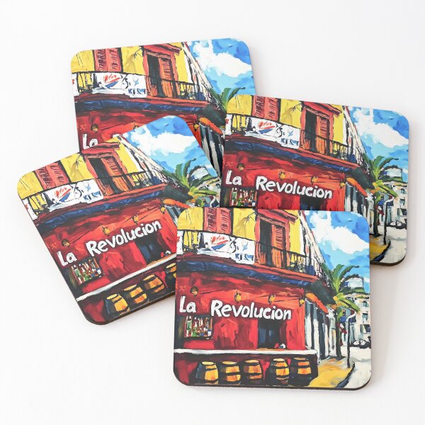 Item preview, La Revolucion Bar in Havana - Vibrant Cuba Street Scene with Red Facade and Tropical Energy designed and sold by OlfactoART Studio.