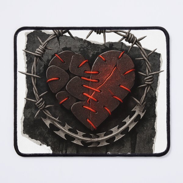 Item preview, Stitched Heart with Glowing Cracks and Barbed Wire Frame designed and sold by Creative88Art.