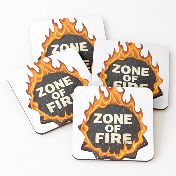 Item preview, ZONE OF FIRE Text Design with Flames and Cracked Background designed and sold by Creative88Art.