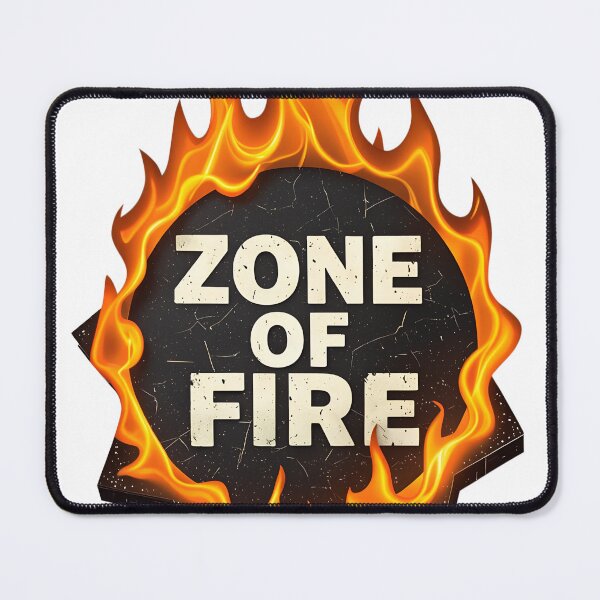 Item preview, ZONE OF FIRE Text Design with Flames and Cracked Background designed and sold by Creative88Art.
