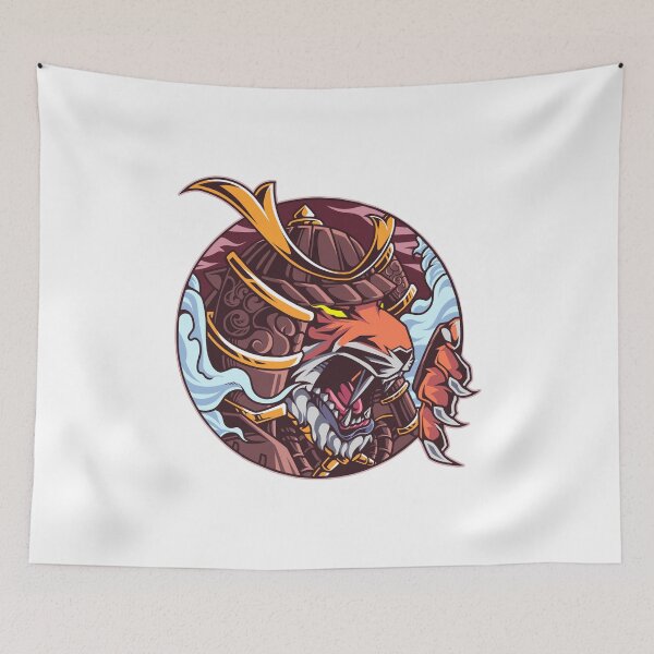 Item preview, Tiger samurai demon oriental mythology designed and sold by Joncasmiart.