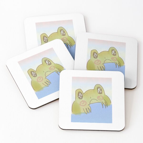 Item preview, Cute Sad Frowning Frog with Pink Swirly Cheeks and Sparkly Eyes! designed and sold by LynSkin.