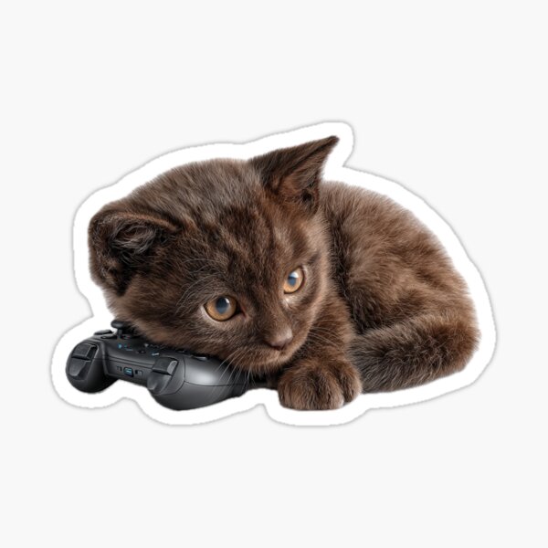 Artikel-Vorschau von Burmese Kitten Gamer Sticker – Motion Controller | Aufkleber | Geschenkidee | Katzenliebhaber | Gamer, designt und verkauft von VieUnique.