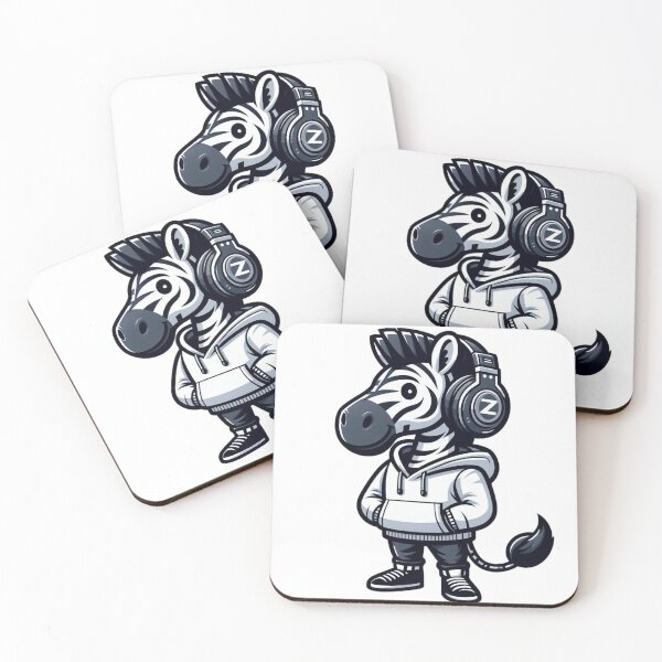 Item preview, Cool Cartoon Zebra DJ in Hoodie and Headphones – Bold Animal Art designed and sold by Confuzz1ed.