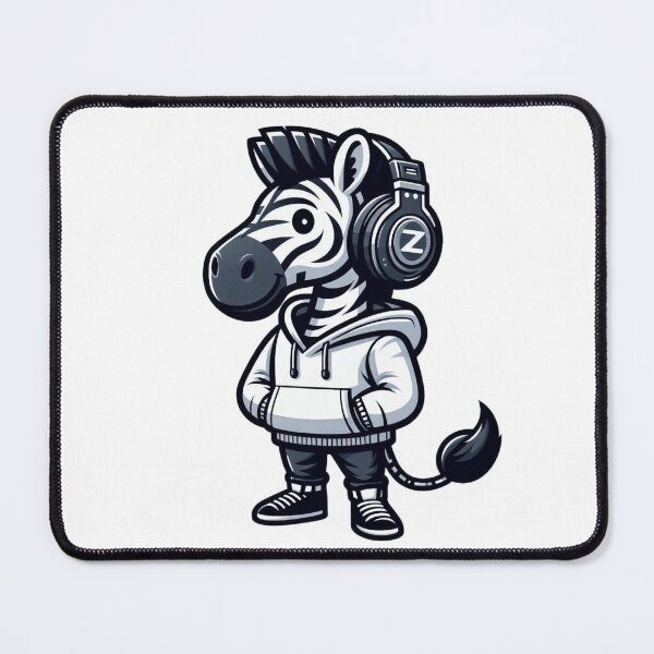 Item preview, Cool Cartoon Zebra DJ in Hoodie and Headphones – Bold Animal Art designed and sold by Confuzz1ed.