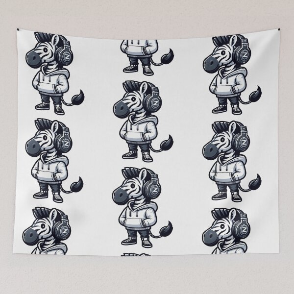 Item preview, Cool Cartoon Zebra DJ in Hoodie and Headphones – Bold Animal Art designed and sold by Confuzz1ed.