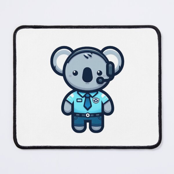 Item preview, Calm Cartoon Koala Flight Controller with Headset and Badge – Bold Animal Art designed and sold by Confuzz1ed.