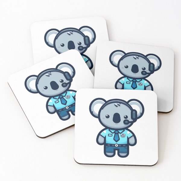 Item preview, Calm Cartoon Koala Flight Controller with Headset and Badge – Bold Animal Art designed and sold by Confuzz1ed.