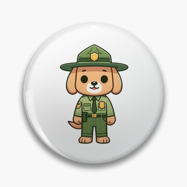 Item preview, Friendly Cartoon Dog Park Ranger in Uniform and Hat – Bold Animal Art designed and sold by Confuzz1ed.
