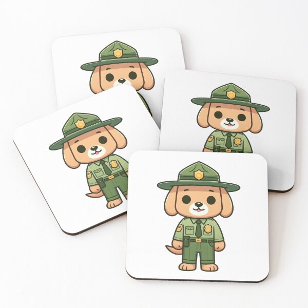 Item preview, Friendly Cartoon Dog Park Ranger in Uniform and Hat – Bold Animal Art designed and sold by Confuzz1ed.