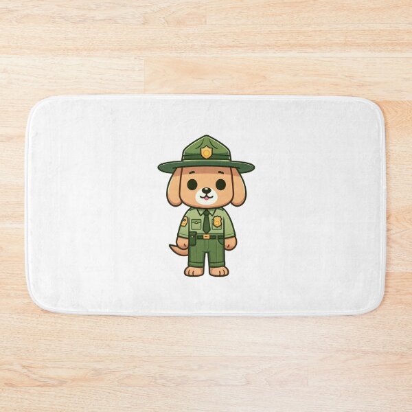 Item preview, Friendly Cartoon Dog Park Ranger in Uniform and Hat – Bold Animal Art designed and sold by Confuzz1ed.