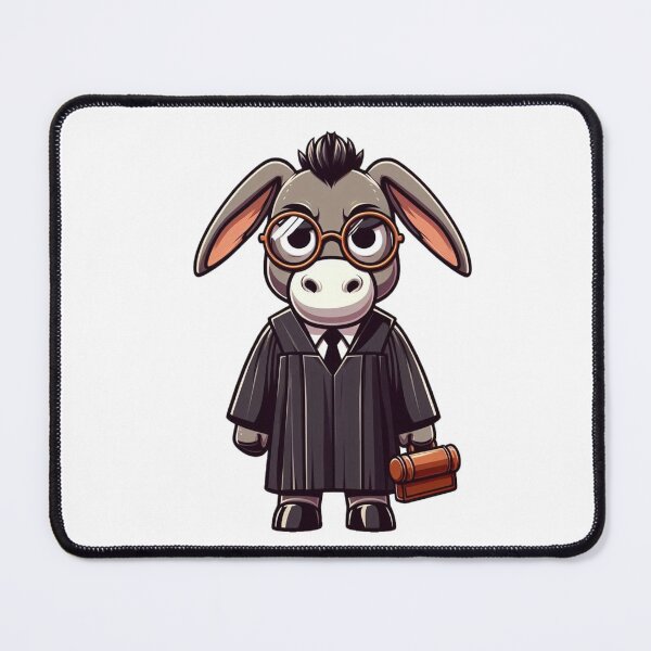Item preview, Stern Cartoon Donkey Judge in Robe and Glasses – Bold Animal Art designed and sold by Confuzz1ed.