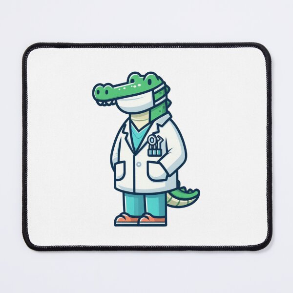 Item preview, Confident Cartoon Crocodile Dentist in White Coat – Bold Animal Art designed and sold by Confuzz1ed.