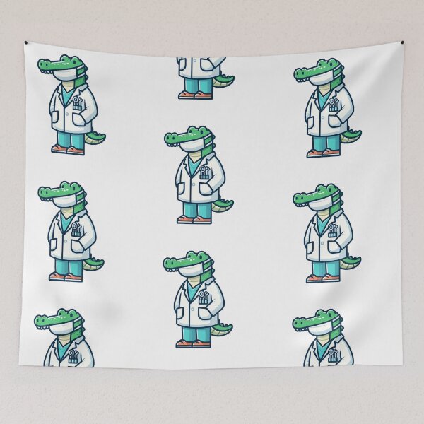 Item preview, Confident Cartoon Crocodile Dentist in White Coat – Bold Animal Art designed and sold by Confuzz1ed.