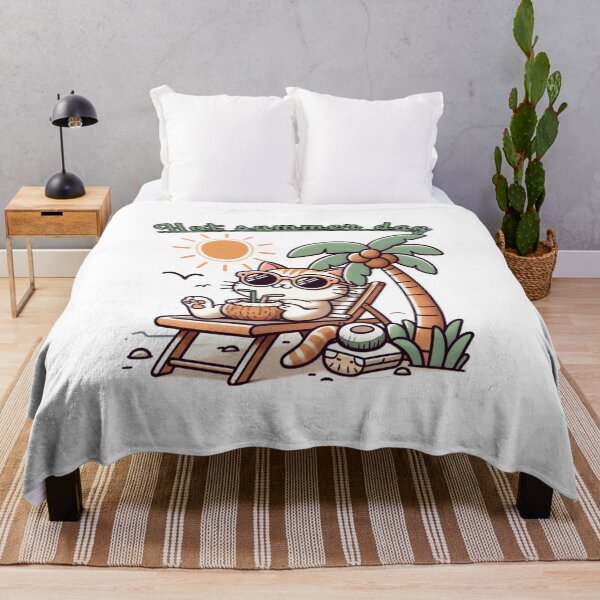 Item preview, Relaxed Cat Feline Enjoys Tropical Bliss on Seaside Holiday designed and sold by freackly.