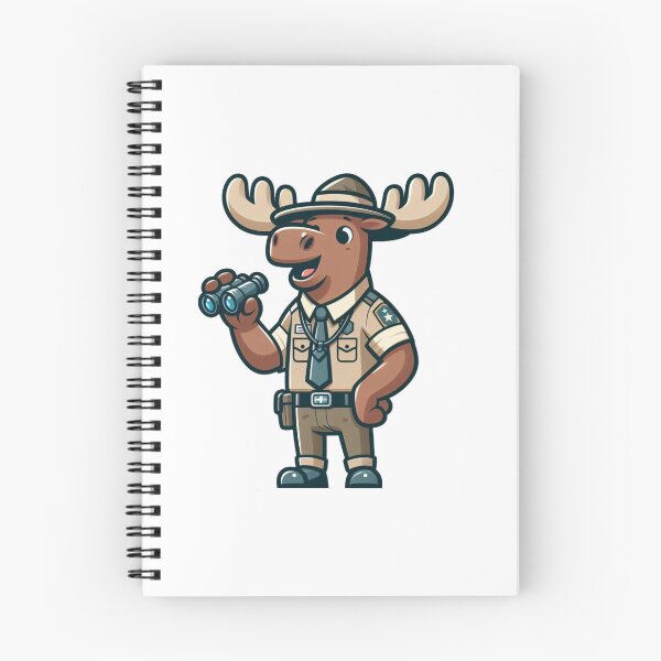 Item preview, Enthusiastic Cartoon Moose Tour Guide with Vest and Binoculars – Bold Animal Art designed and sold by Confuzz1ed.