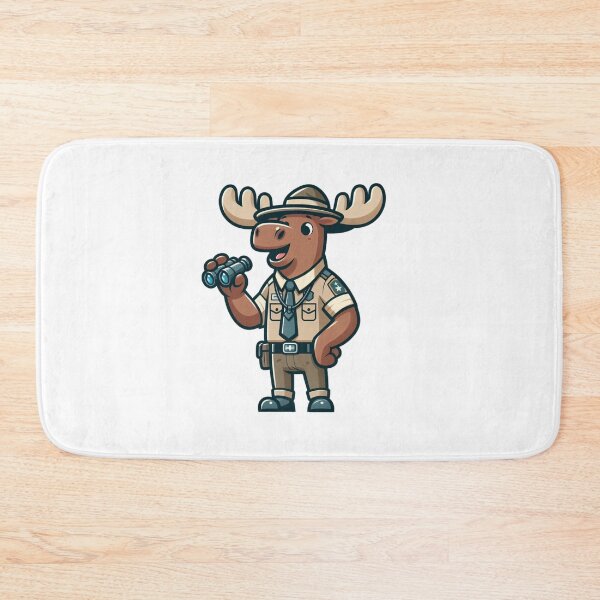 Item preview, Enthusiastic Cartoon Moose Tour Guide with Vest and Binoculars – Bold Animal Art designed and sold by Confuzz1ed.