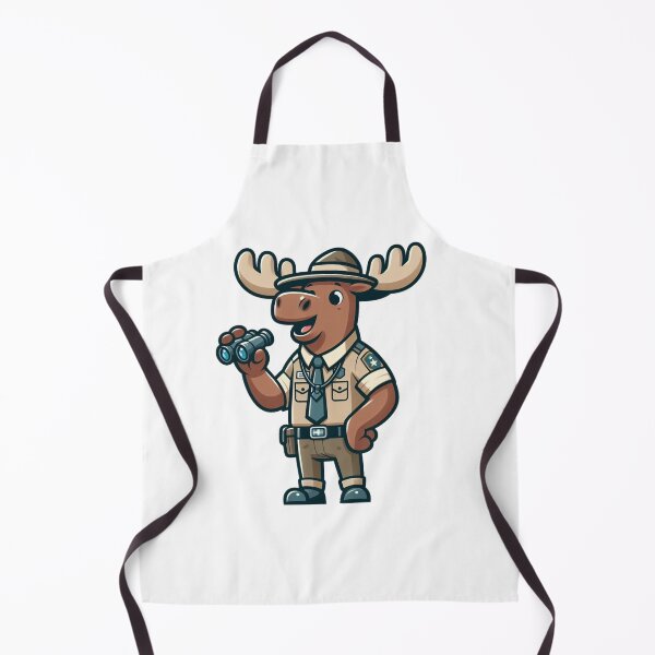 Item preview, Enthusiastic Cartoon Moose Tour Guide with Vest and Binoculars – Bold Animal Art designed and sold by Confuzz1ed.