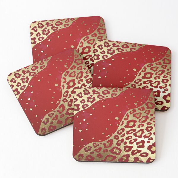 Item preview, Red & Gold Leopard Print for Cool Cats designed and sold by PeacefulD-signs.