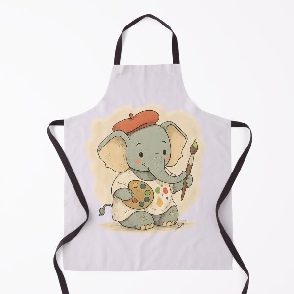 Item preview, Painter Elephant with Beret – Children's Artistic Character designed and sold by DakotaPoppin.