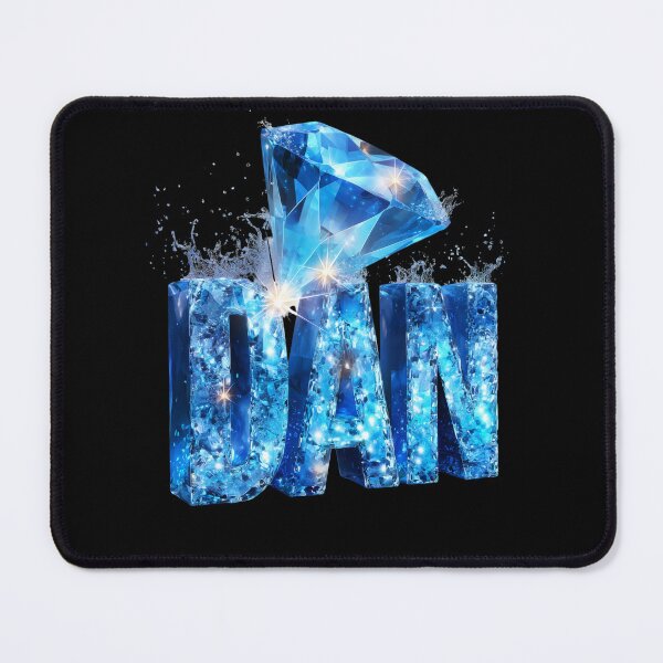 Item preview, Dan – Brilliant Blue Diamond Name Art with Splash Effect designed and sold by VisionaryVeils.