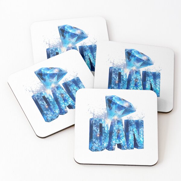 Item preview, Dan – Brilliant Blue Diamond Name Art with Splash Effect designed and sold by VisionaryVeils.
